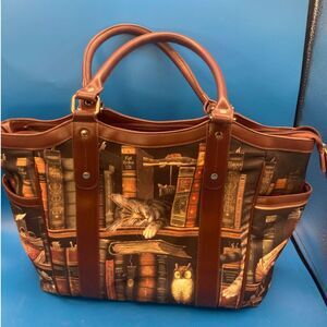 Bradford Exchange “Classic Tails” Wysocki Library Cats Tote Bag 2007 pre owned